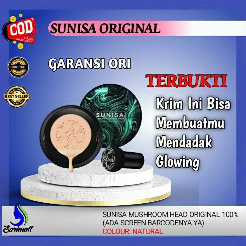 100% ASLI (BELI 2 GRATIS 1) BIOAQUA SUNISA AIR cushion bb cream bedak glowing ORIGINAL