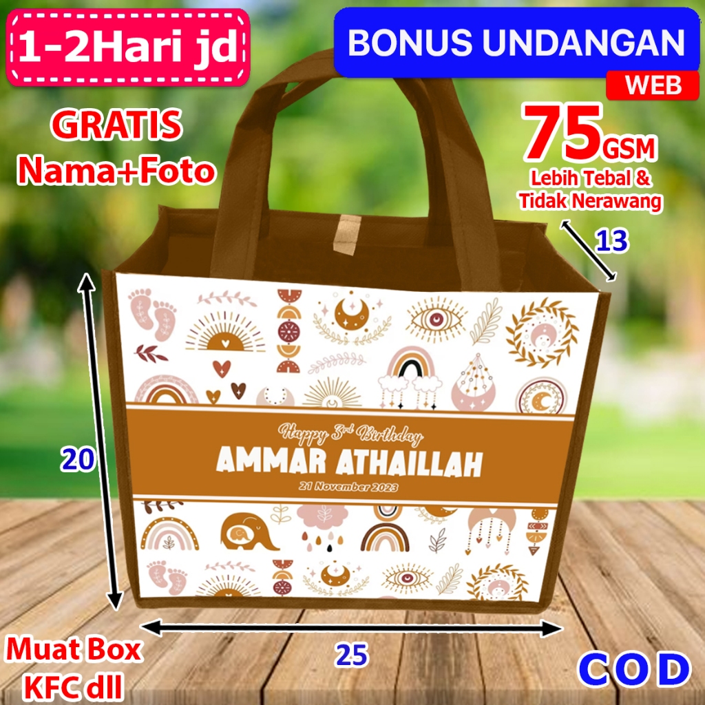 

Tas Snack Ulang Tahun Anak Zoo Rainbow