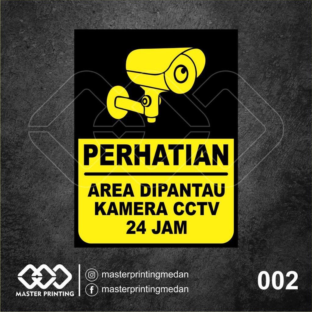 

002 - Stiker CCTV 24 Jam, Kamera Pengawas, Sticker Vinyl, Tahan Air, Termurah, dan Bisa Custom