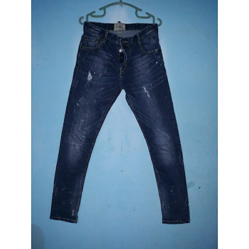 JEANS JMC BIKERS DENIM PAINT ARTISTIC RIPPED COSTUMS SIZE 29-30