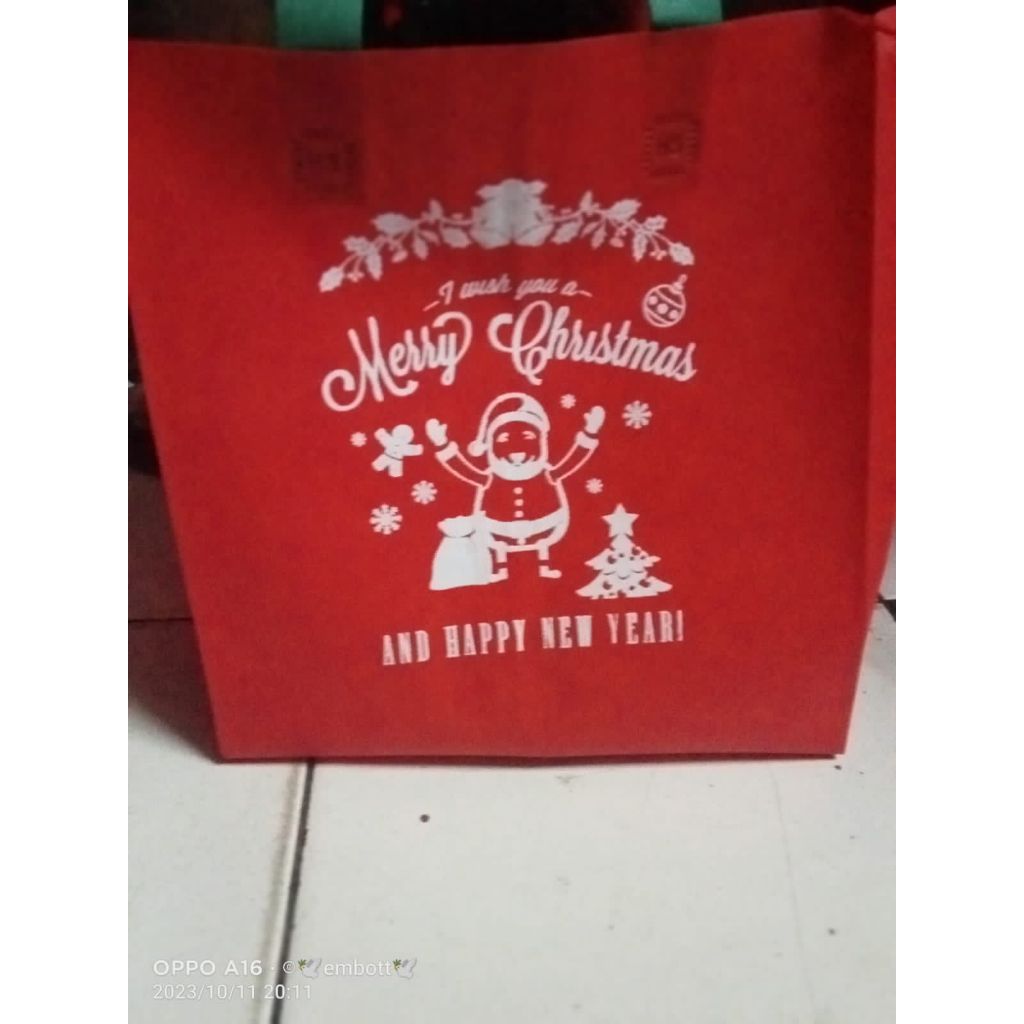 

TAS KAIN SPUNBOND GOODIE BAG 25 X 25 Box KOTAK BESEK NATAL CHRISTMAS kantong
