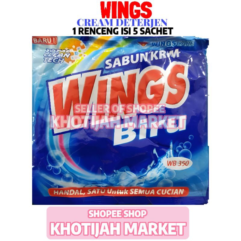 Sabun Colek Wings Biru 350K 1 Renceng Isi 5 Sachet