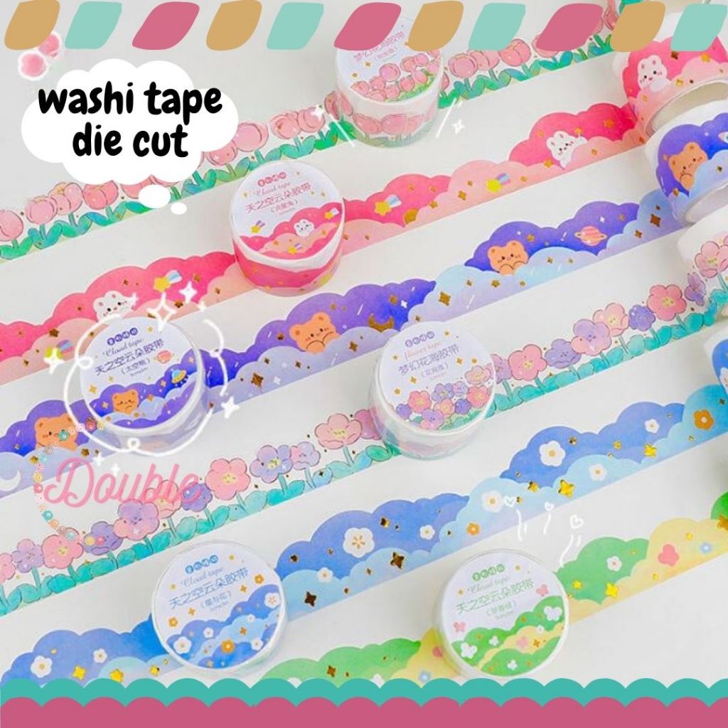 

Sticker Washi Tape Isolasi Kertas Roll Dekorasi Lucu Untuk Hiasan Diary Scrapbook DIE Cut
