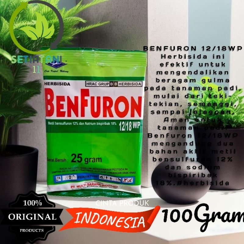 Herbisida Benfuron 12/18 WP Mengendalikan Gulma Pada Tanaman Padi Kemasan 100Gram
