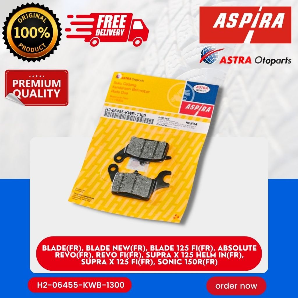 [READY COD] DISCPAD ASPIRA  / DISPED KAMPAS REM DEPAN CAKRAM KWB BLADE / NEW / 125 FI / REVO ABSOLUT