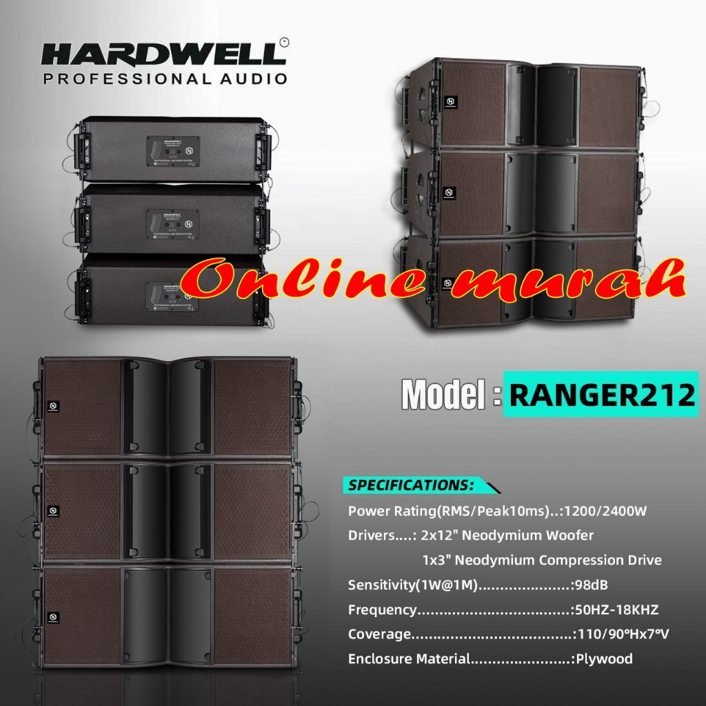 speaker pasif hardwell line array ranger212 / ranger 212 2 x 12 1 buah