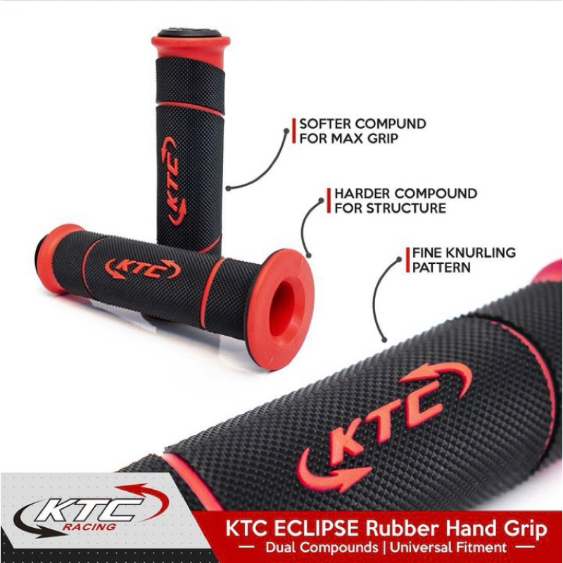 HANDGRIP HANDFAT GRIP BULU ECLIPSE RUBBER KTC RACING ORIGINAL UNIVERSAL NMAX PCX AEROX VARIO BEAT SCOOPY MIO FINO SATRIA FU RX KING VIXIO NINJA CB150R HAND GRIP SEMUA MOTOR UNIVERSAL