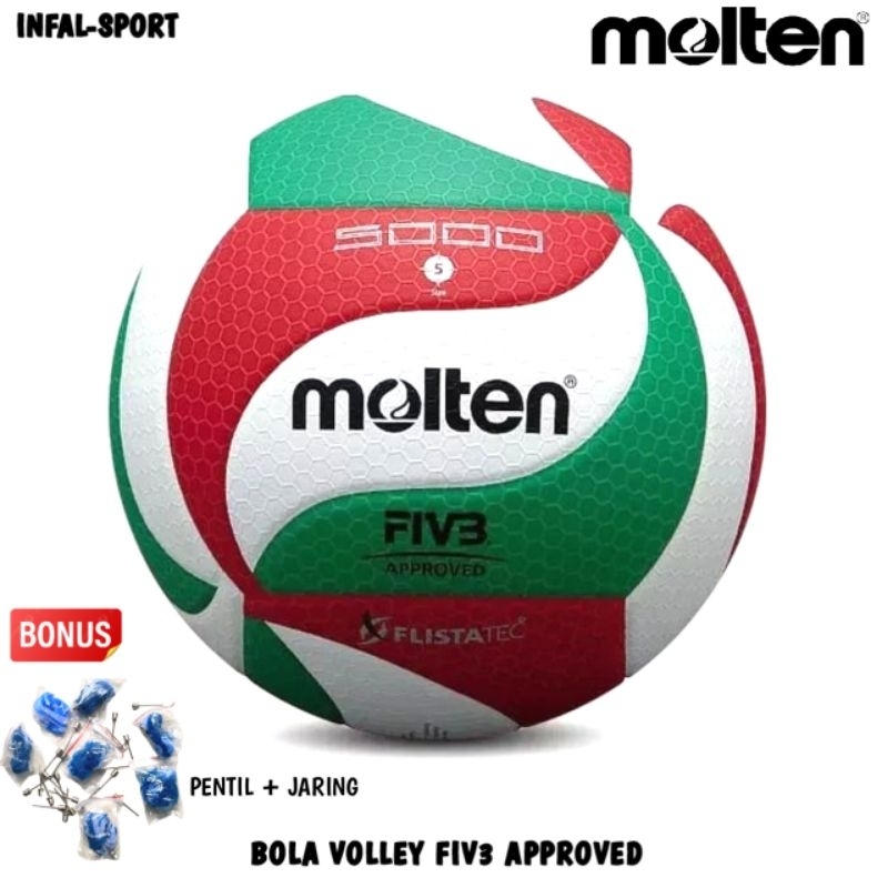 PROMO DISKON [ BOLA VOLI/VOLY MOLTEN ] V5M5000 SIZE 5