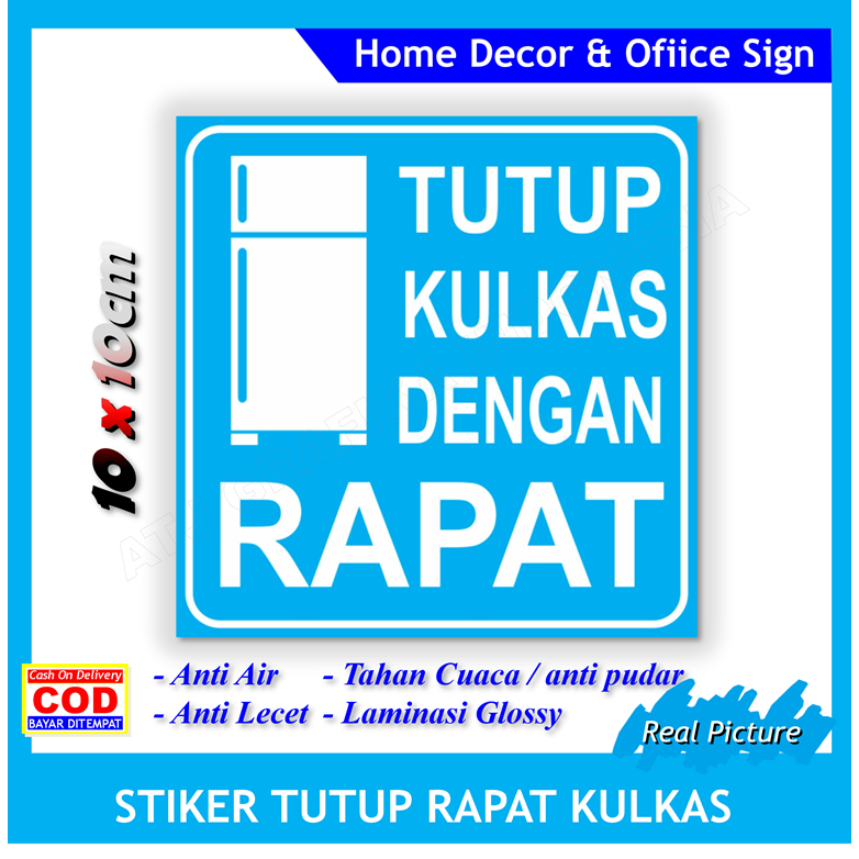 

Label stiker tutup kulkas dengan rapat sticker hemat listrik jaga suhu dingin