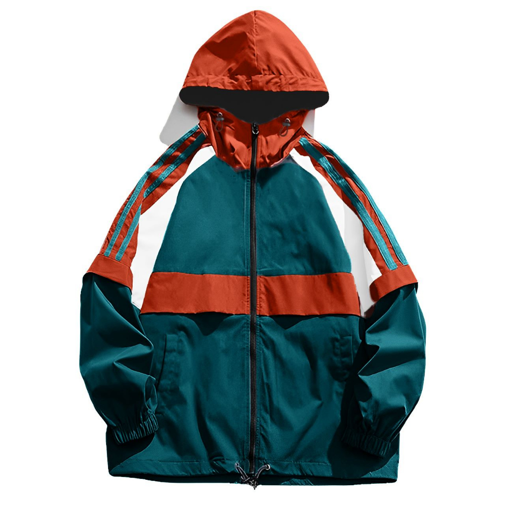 Jaket Running Colour Block /Jaket Windbreaker Pria Waterproof Colour Block