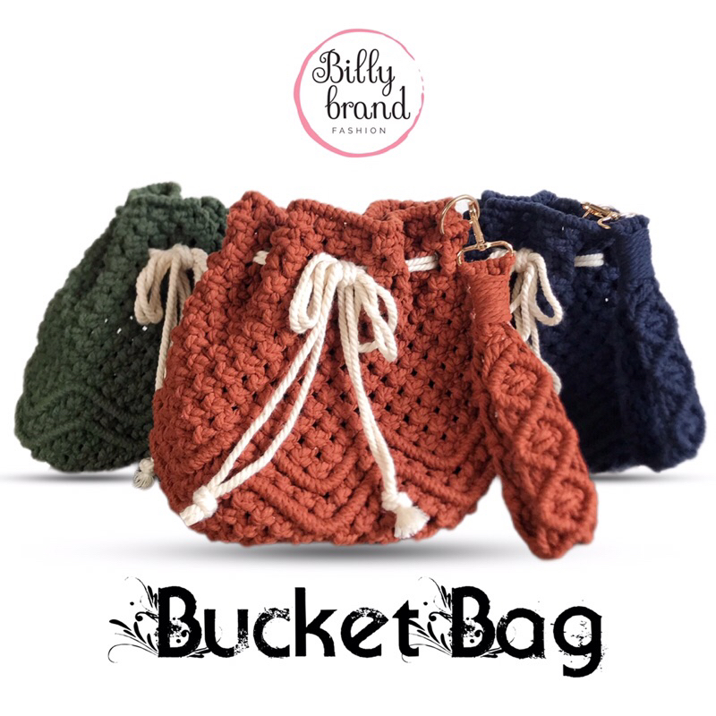 HAND BAG MACRAME BUCKET BAG / TOP HANDLE BAG / MACRAME BAG