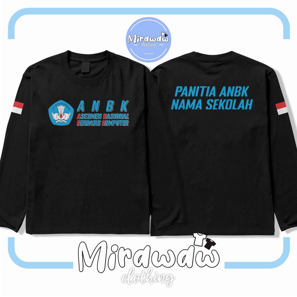 Kaos Baju Panitia ANBK Asesmen Nasional Gratis Nama Sekolah Lengan Panjang Kaos Distro