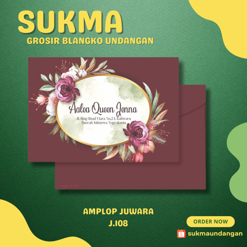 

AMPLOP KONDANGAN NIKAH MURAH JUWARA J.108 50 PCS UKURAN KECIL | SUKMA UNDANGAN