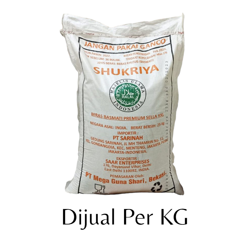 

Beras Basmati Shukriya 1Kg