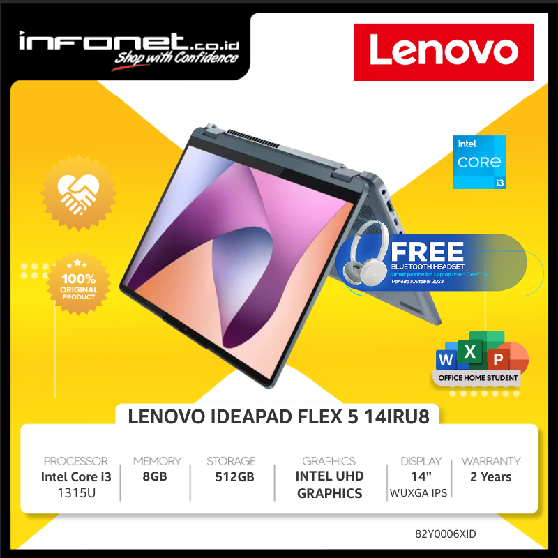 LENOVO IDEAPAD FLEX 5 14IRU8 I3 1315U 8GB 512GB 14 WUXGA TOUCH W11 OHS