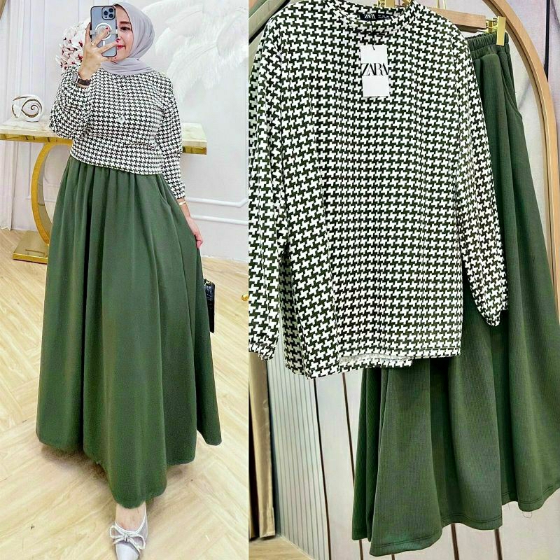 Michel Set Rok bahan knit korea premium jumbo fit xxxl ld 110-128 termurah terlaris kekinian ootd ca