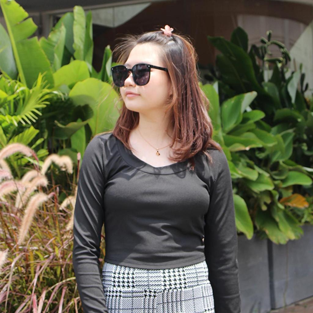 Causey Kaos Lengan Panjang STYLE BASIC baju crop