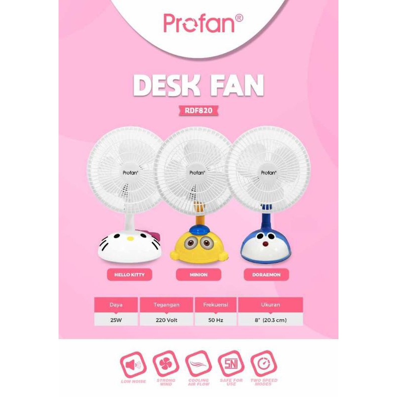 kipas angin meja/desk fan 8inchi karakter profan