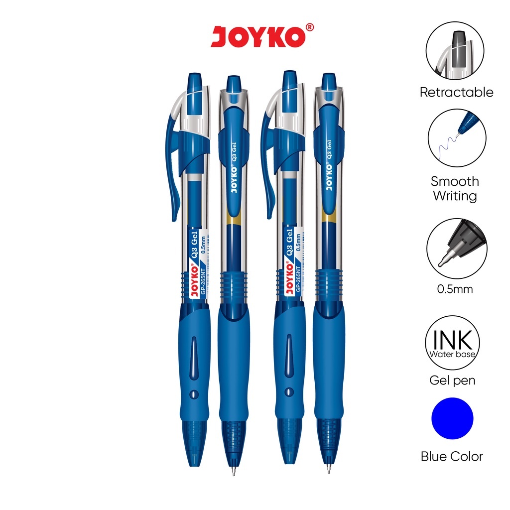 

Pulpen Gel / Ballpoint Gel / Gel Pen GP-265 / GP265 BLUE JOYKO (DUS)