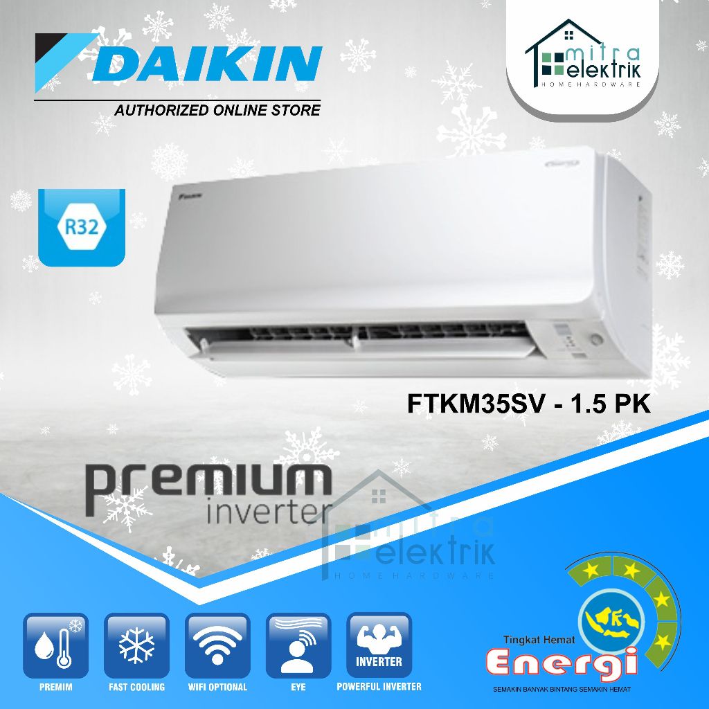 AC Daikin 1 1/2 PK FTKM35SV PREMIUM Inverter 1.5 PK