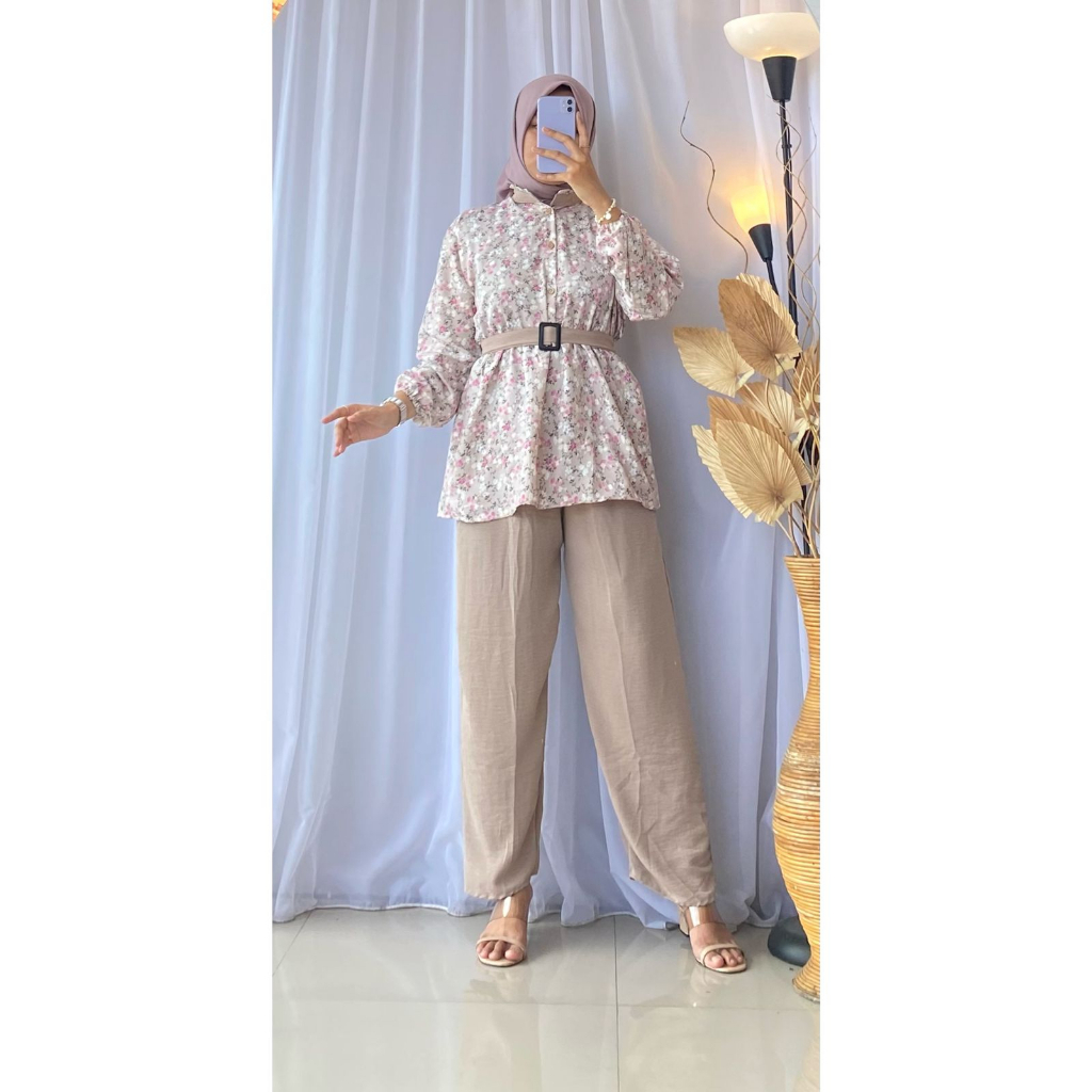 Kanza Shakila Mix One Set Crinkle Airflow Setcel terbaru Rekomendasi Outfit Wanita