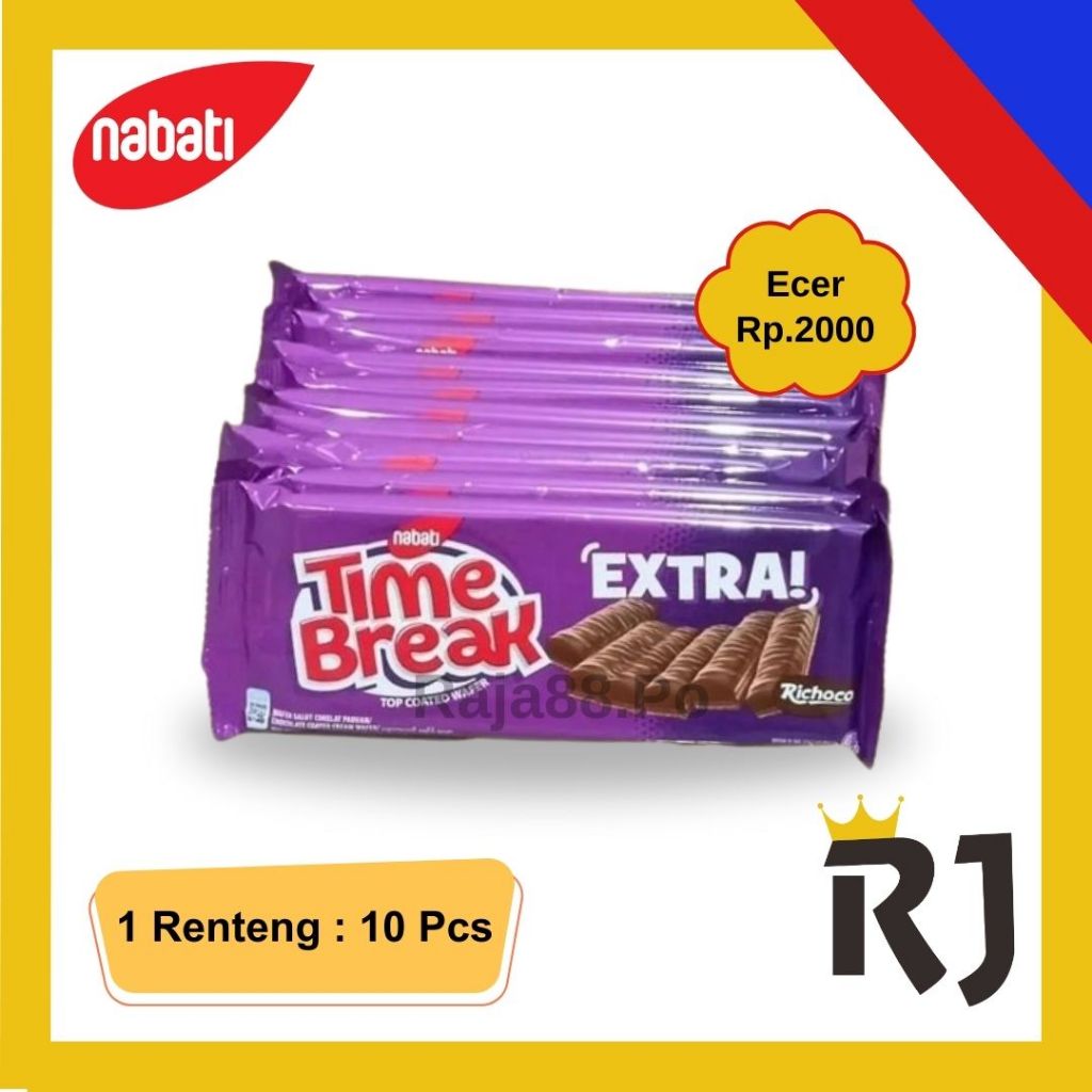 

Timebreak Nabati Top Coated Wafer Coklat Renteng (10 Pcs @36 gram) Ecer Rp.2000