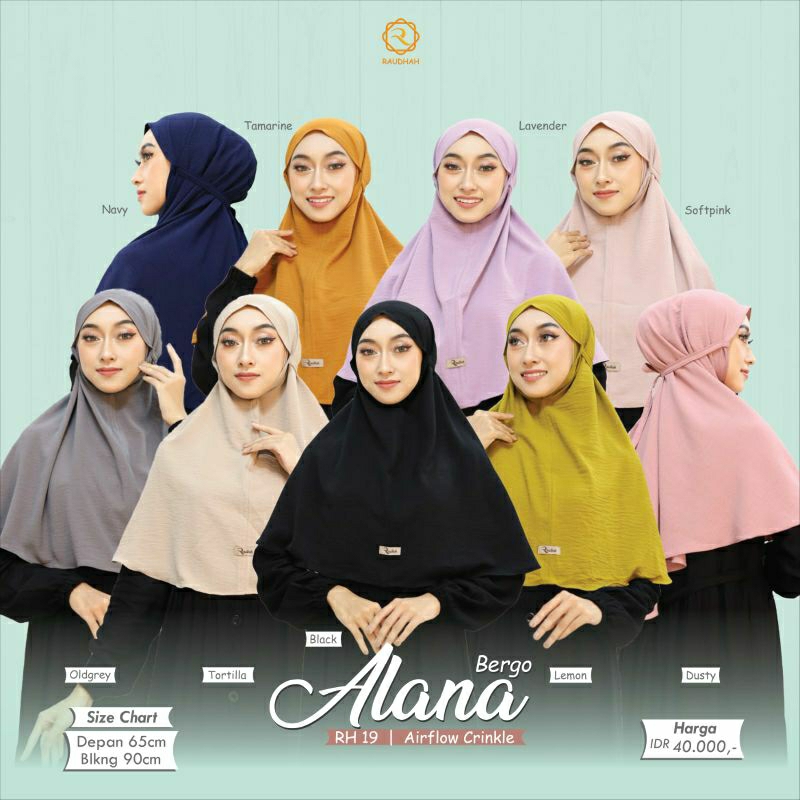 JILBAB INSTAN BERGO PREMIUM ALANA CRINKLE AIRFLOW BY RAUDHAH