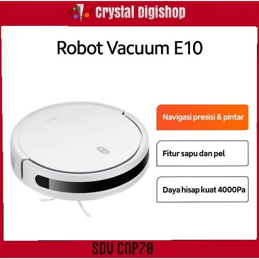 Xiaomi Robot Vacuum E10 Daya Hisap 4000Pa Sapu dan Pel