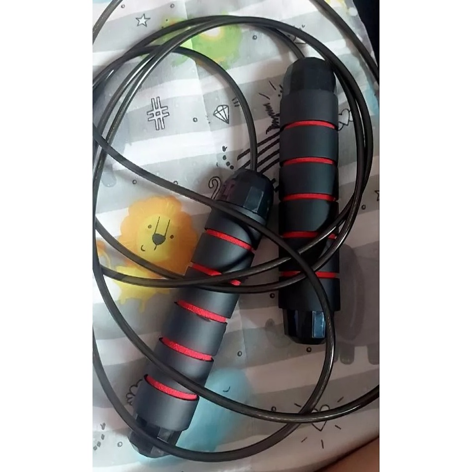 Foto Ori Asli Tali Skipping Bearing Non Weight Thick Premium Jump Rope Gym Fitness Rapid Speed Berat