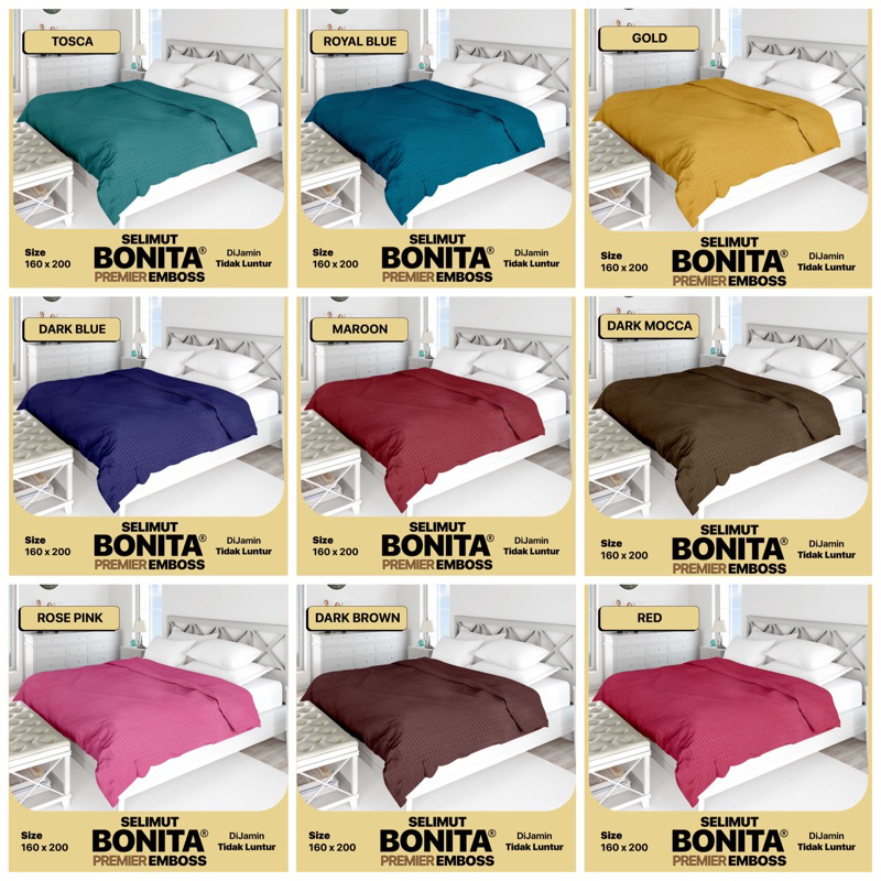 Selimut Premier Bonita Emboss Polos New Uk 160x200