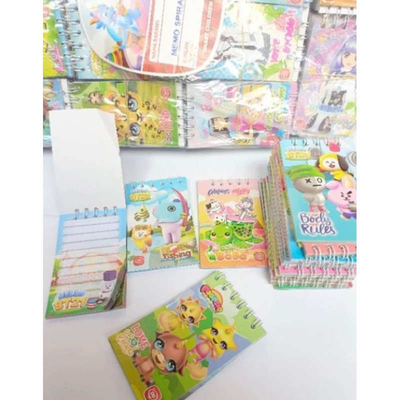 

20pcs buku memo spiral anak 6x9cm