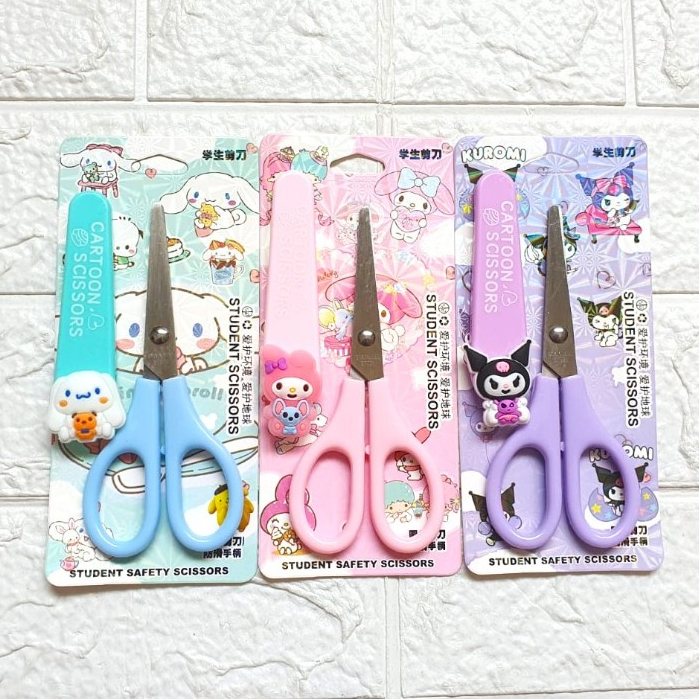 

Gunting Anak + Tutup KUROMI / My Melody / Cinamonroll / SANRIO / Student Scissors