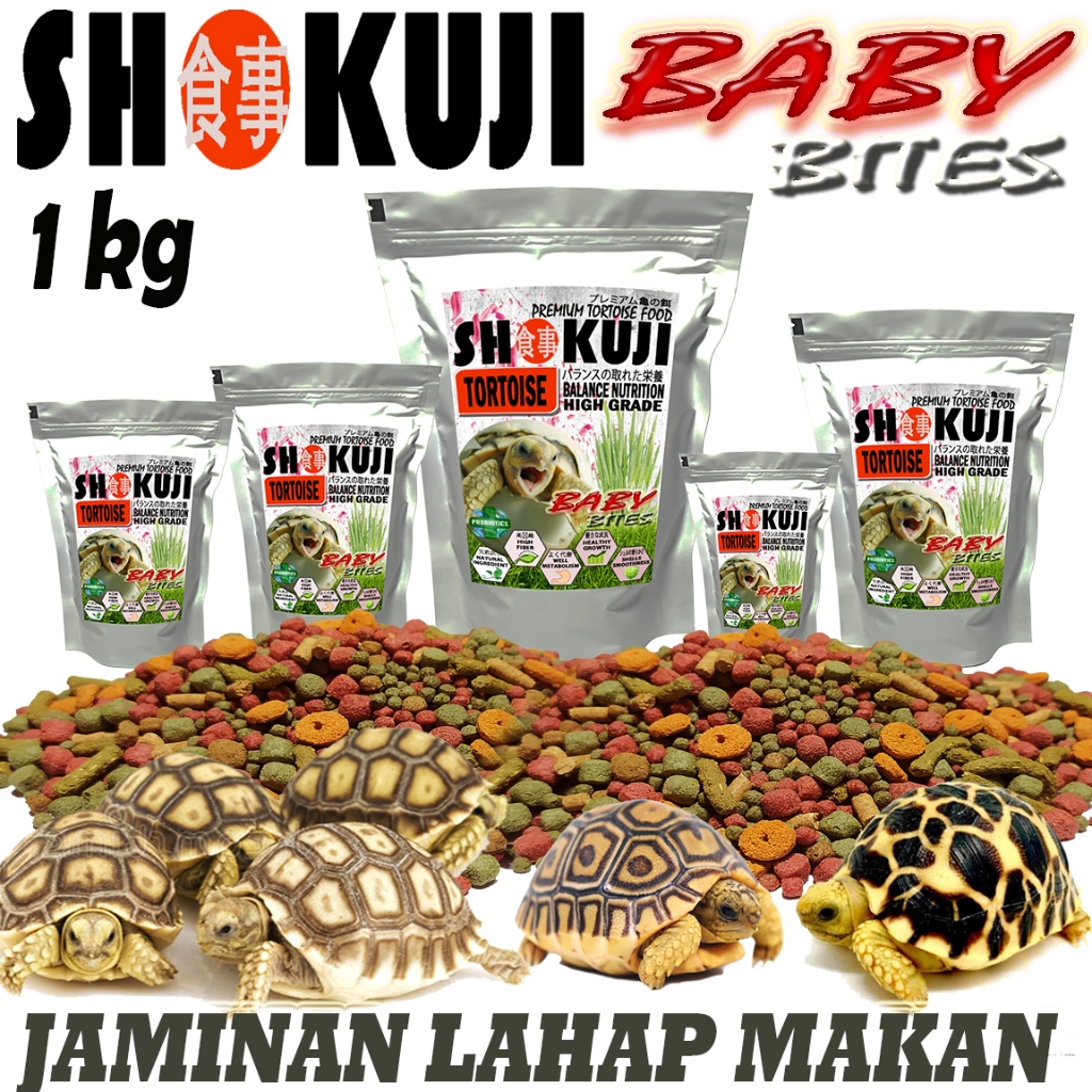 1KG SHOKUJI PAKAN TORTOISE FOOD BABY BITES PELLETS SMALL MAKANAN KURAKURA DARAT SULCATA PARDALIS PEL