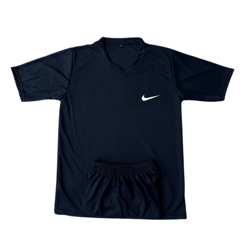 Jersey Setelan Olahraga Pria Wanita Polos Jersey Running Futsal Sepak Bola Volly Gym Hitam