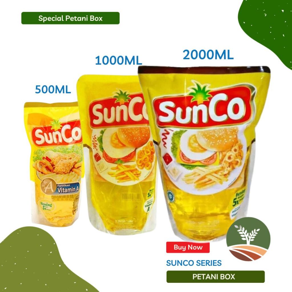 

Minyak Goreng Sunco 500ml 1 Liter 2 Liter Petani Box