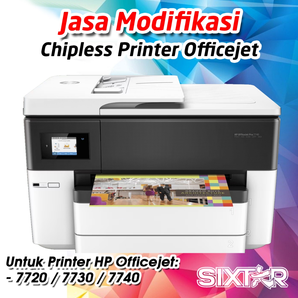 Jasa Modifikasi Chipless Printer HP Officejet 7720 7730 7740