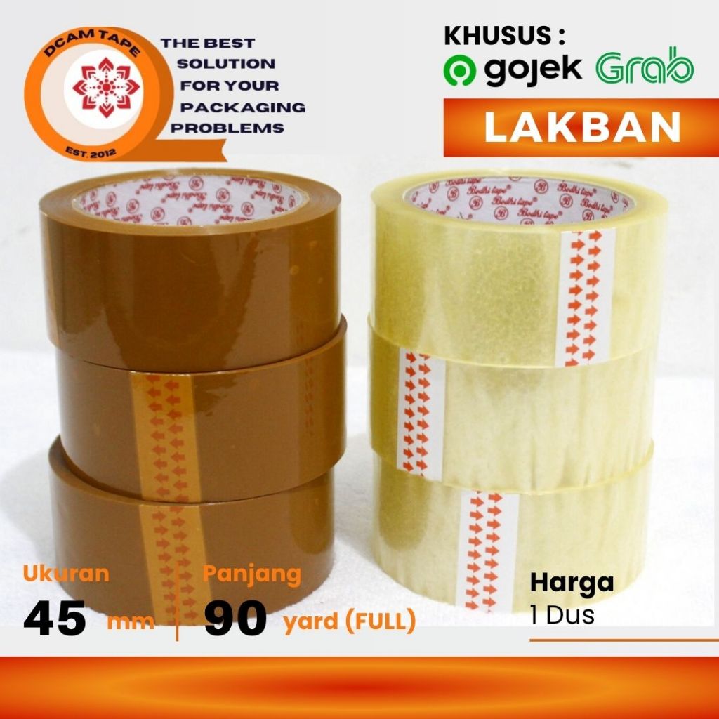 

Lakban Bening / Coklat 2 inch X 90 Yard Full Murah Super Rekat - Dus Instan