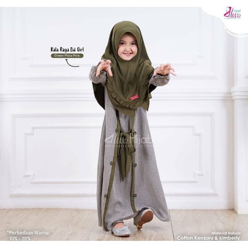 Alwa Hijab - Kala Raya Gamis Anak Set Hijab