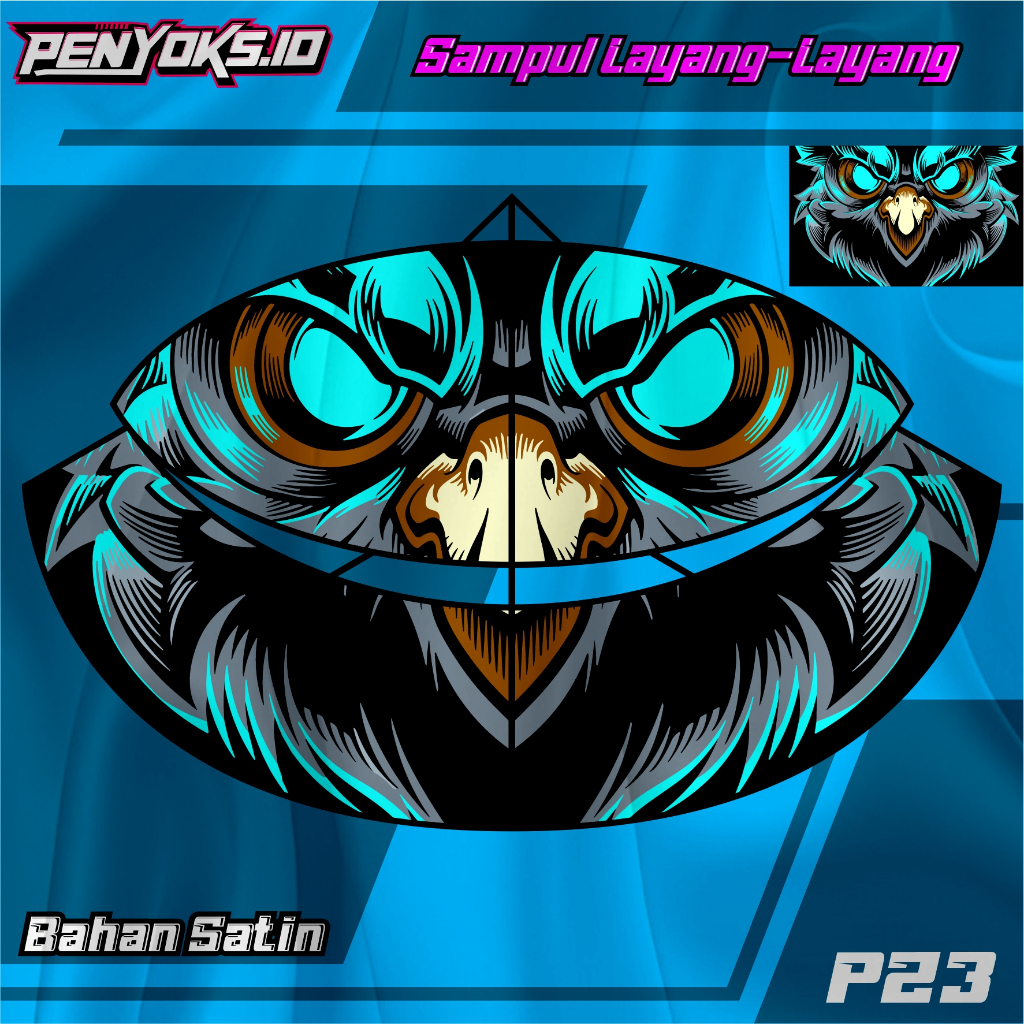 Kain Layang layang Motif Custom Full Printing Bahan Satin Peles High Quality.