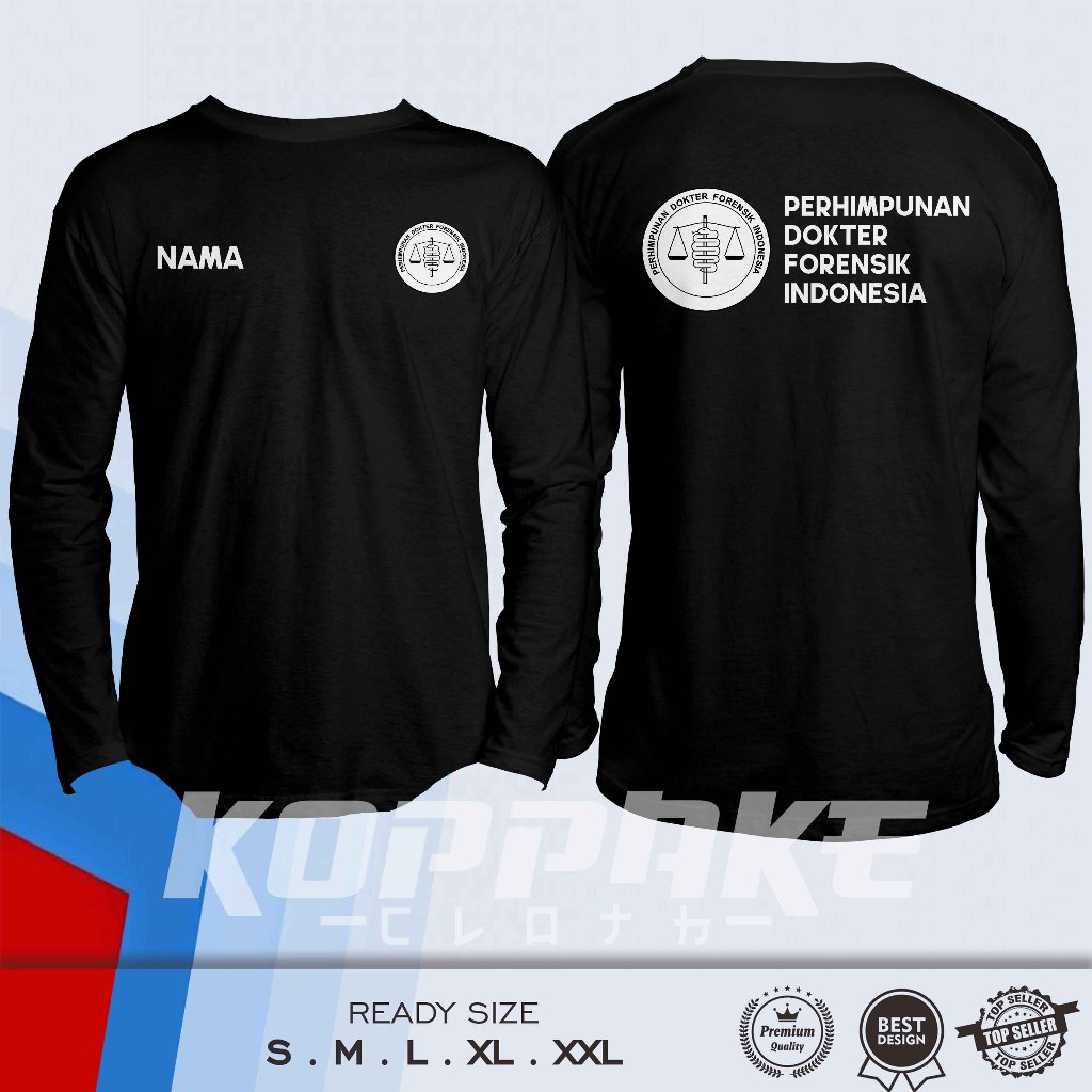 Kaos PDFI Perhimpunan Dokter Forensik Indonesia Gratis Nama Lengan Panjang Baju Distro Kesehatan