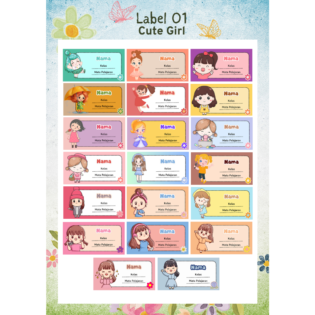 

STICKER LABEL BUKU PELAJARAN BISA CUSTOM NAMA LUCU ISI 20PCS