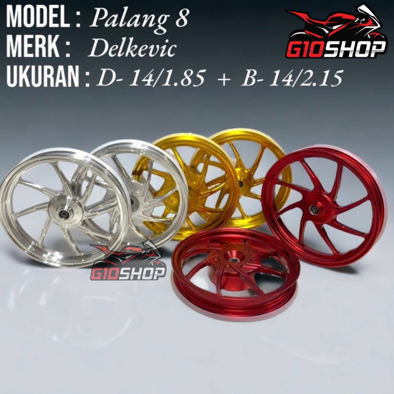Velg Racing Depan belakang Delkevic Palang 8 Untuk Motor Vario 150 Vario 125 Vario 110 Beat Genio Be