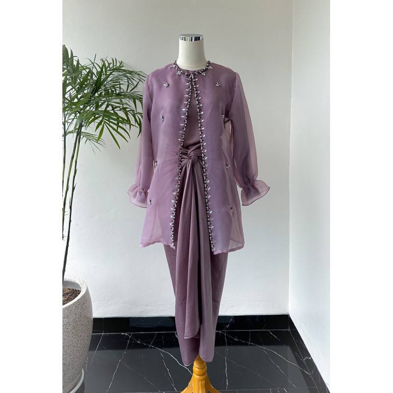Oneset Jemma Organza Premium One Set Wanita Kekinian Jemma Outer Organza Premium Setelan Kondangan R