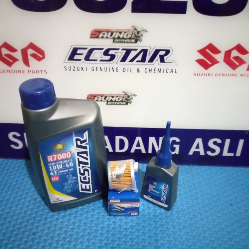 Paket Oli Mesin Ecstar R7000 10-40w 1L Spin Skywave Skydrive Hayate