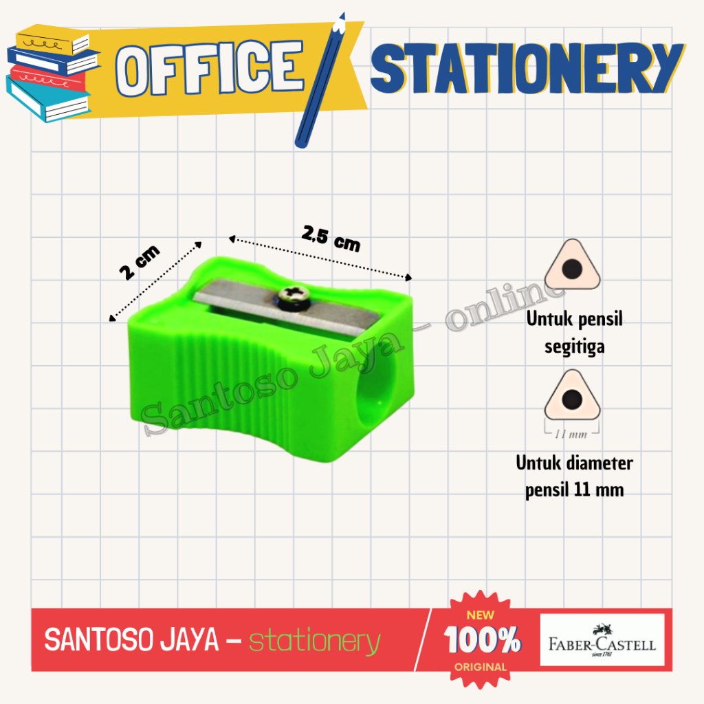 

Rautan Pensil Segitiga FABER CASTELL - Triangular Pencil Sharpener