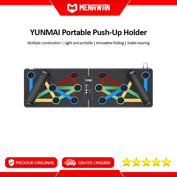 YUNMAI Portable Push-Up Board Holder Alat Push-Up Bar Gym Fitness Original