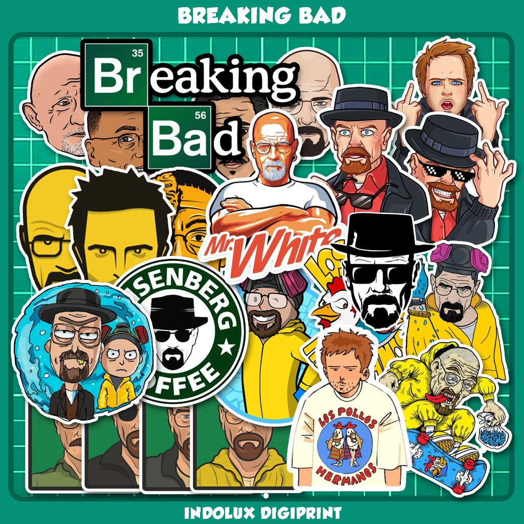 

Sticker Breaking Bad 40 PCS Sticker Netflix Film Anti Air Untuk Case HP / Laptop / Helm Waterproof
