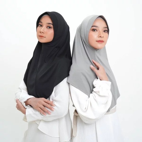 HIJAB INSTAN BERGO HAMIDAH SIZE L / JILBAB HAMIDAH JERSEY SPORT / KERUDUNG SPORT UKURAN L