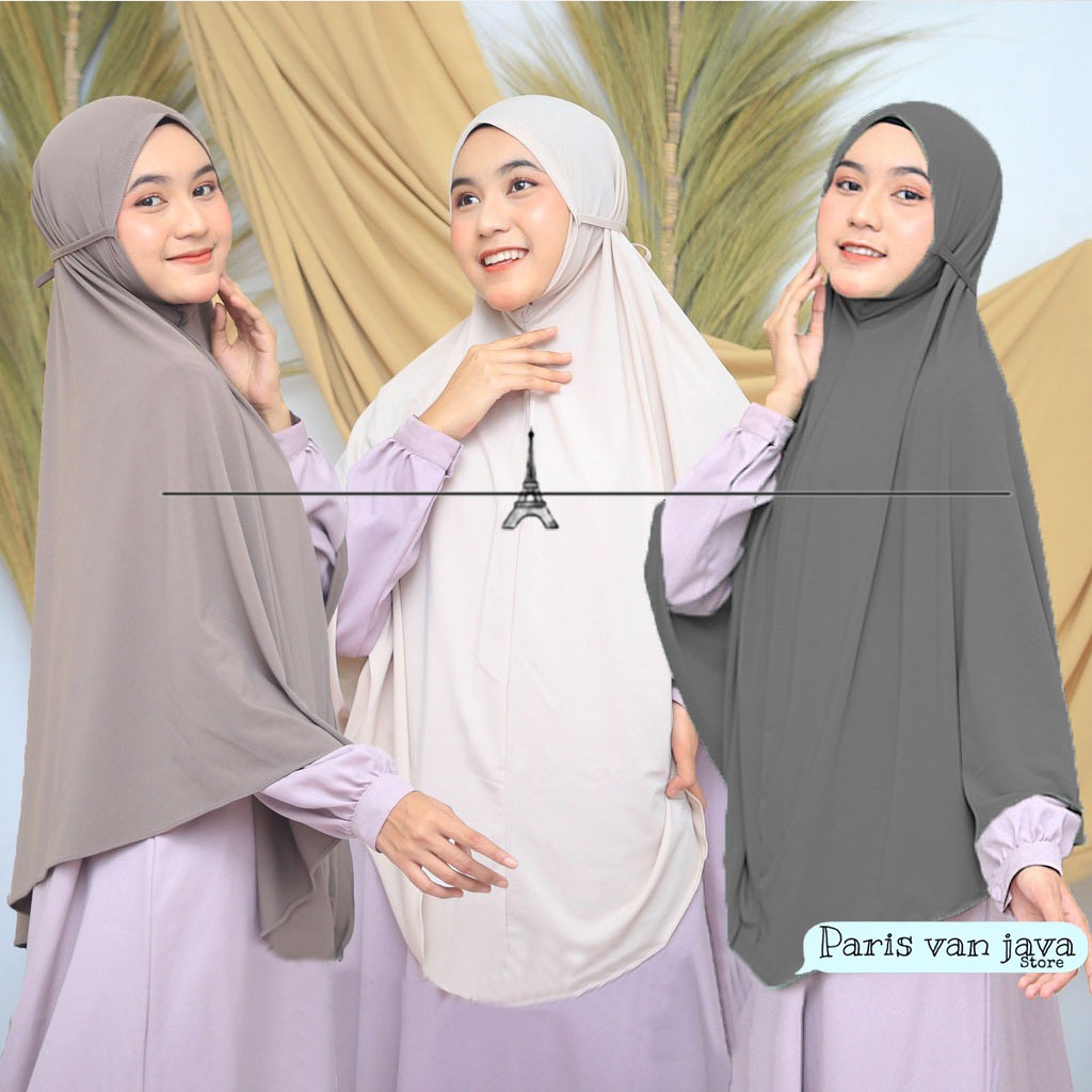 Hijab Khimar Bergo Maryam Tali Jumbo XXL Jersey | Jilbab Mukena Bergo Tali XXL  Jersey | Kerudung Uk