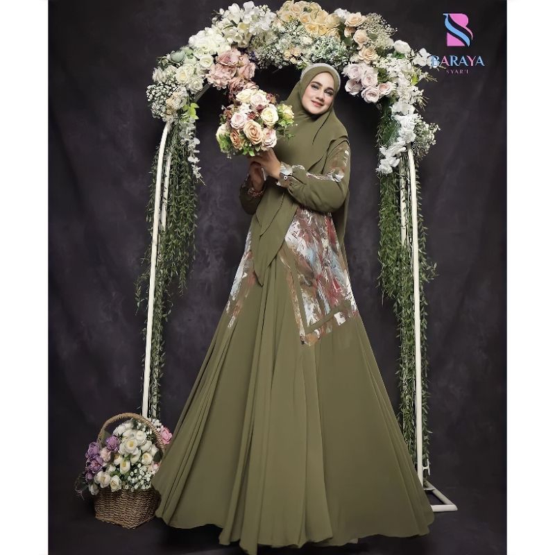 Balqis Series Original by Baraya Set Gamis Syar'i Muslimah